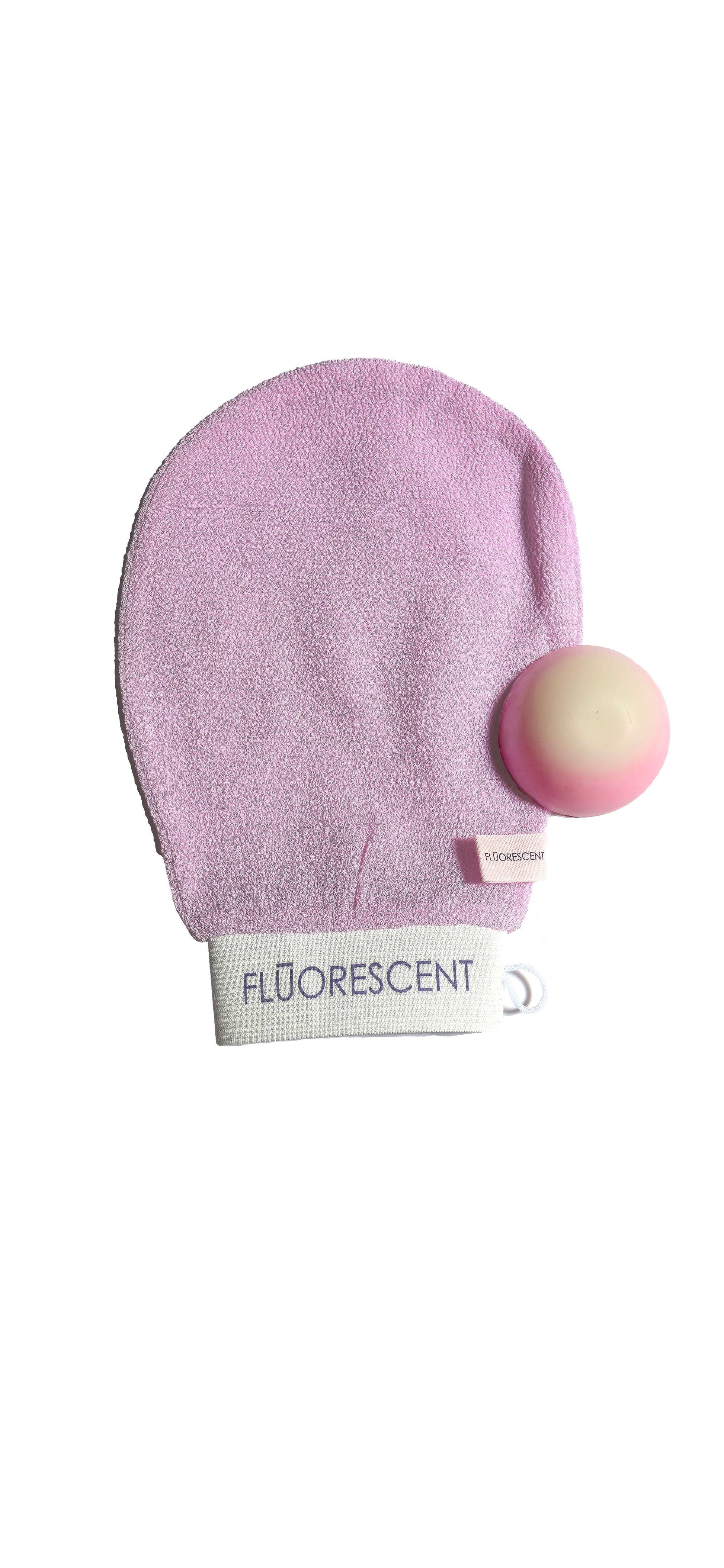 Fluorescent Glow Bundle - 1 Glove + 1 (Deep Cleansing) Small Soap