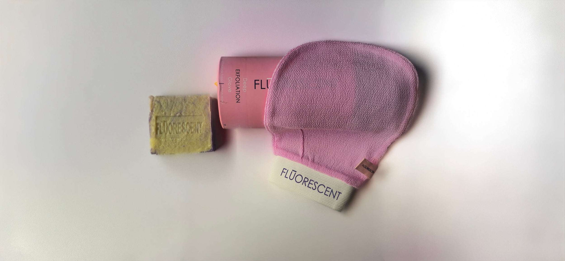 Fluorescent Glow Bundle - 1 Glove + 1 Large Moisturizing Soap (Lavender scent)